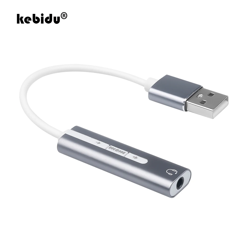 Kebidu Тип C внешняя звуковая карта 2 в 1 3 5 мм USB аудио Интерфейс микрофон адаптер для