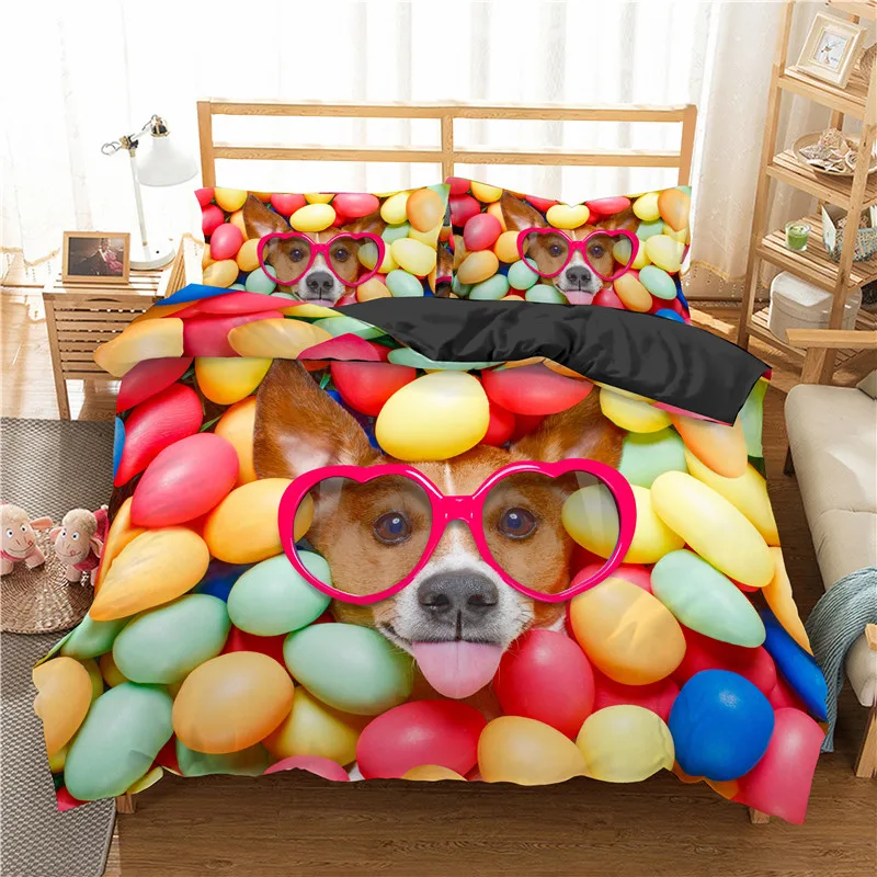 

ZEIMON King Size Bedding Set Dog Cute Creative 3D Soft Kids Child Pet Duvet Cover Queen Twin Full Single Quilt Cover Set
