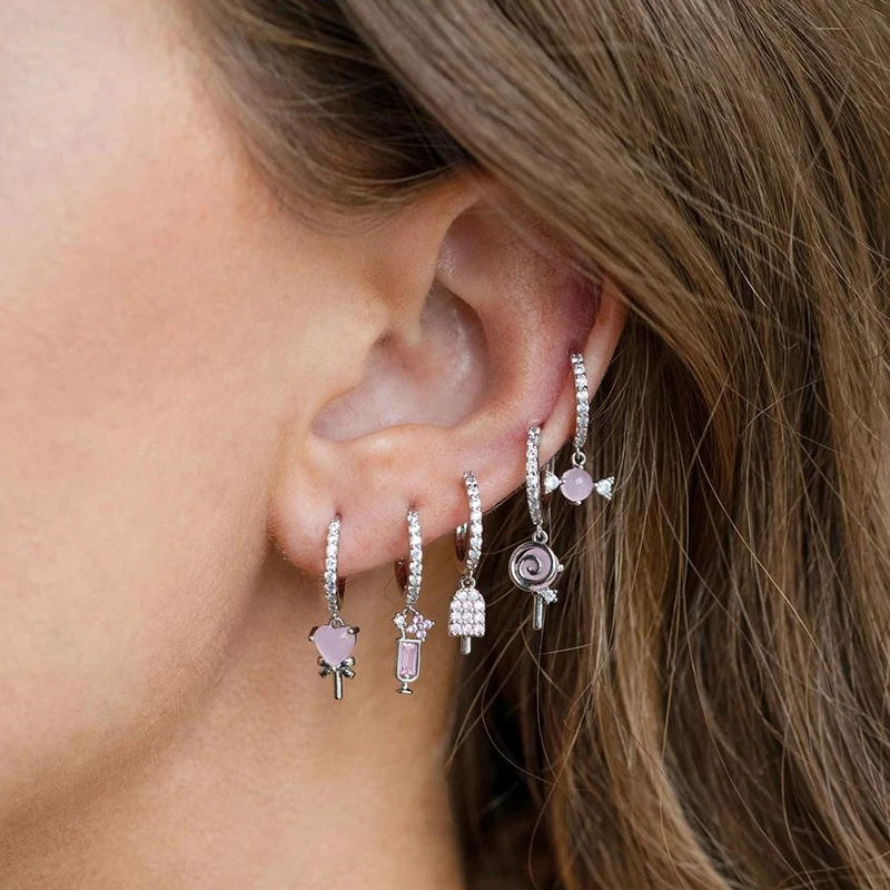 

Модные серьги с золотой хрящевой стороной, подвесные милые геометрические серьги-кольца, аксессуар для пирсинга, модные маленькие кольца д...