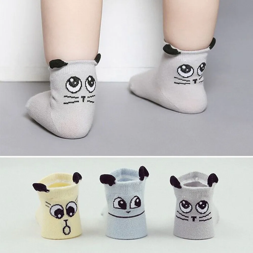 Детские носки для мальчиков и девочек, для новорожденных, младенцев, детей ясельного возраста милые хлопковые носки-тапочки детские Асимме...