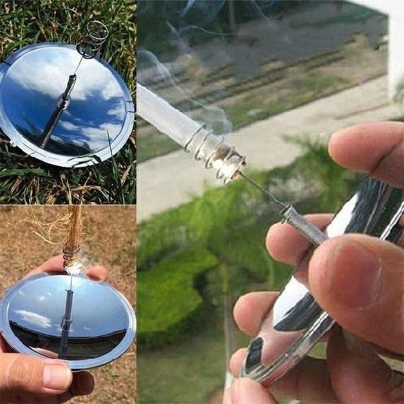 

2PCS Solar Fire Starter Lighter Harness Outdoor Hiking Camping Survival Tool Home Yard Convenience Fire Starter Simple Use