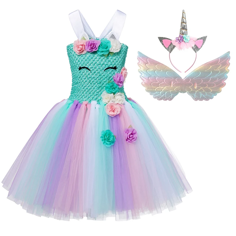 Детское бальное платье без рукавов с единорогом | Детская одежда и обувь