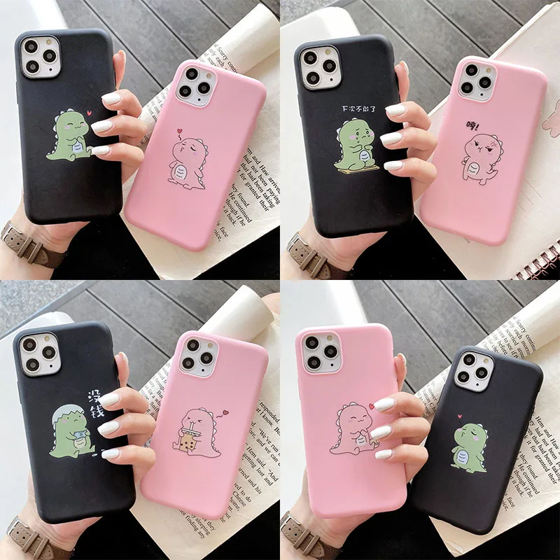 

Couples Dinosaur Cover For Huawei P40 P30 P20 Honor 10 20 Lite Pro 8A 8S 8X 9X 20i 10i Y6 Y5 P Smart 2019 Z Soft Silicone Case
