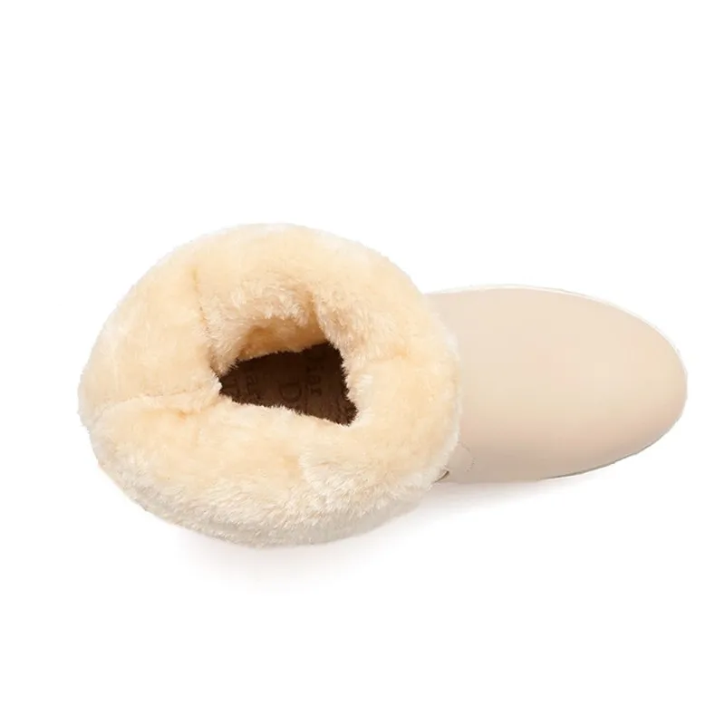 

Big size 36-41 New warm snow boots women zipper platform boots solid color waterproof mid calf thick fur winter boots