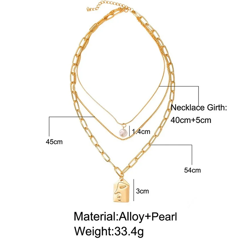 Модное асимметричное жемчужное ожерелье для женщин Золотистое Ожерелье-чокер с