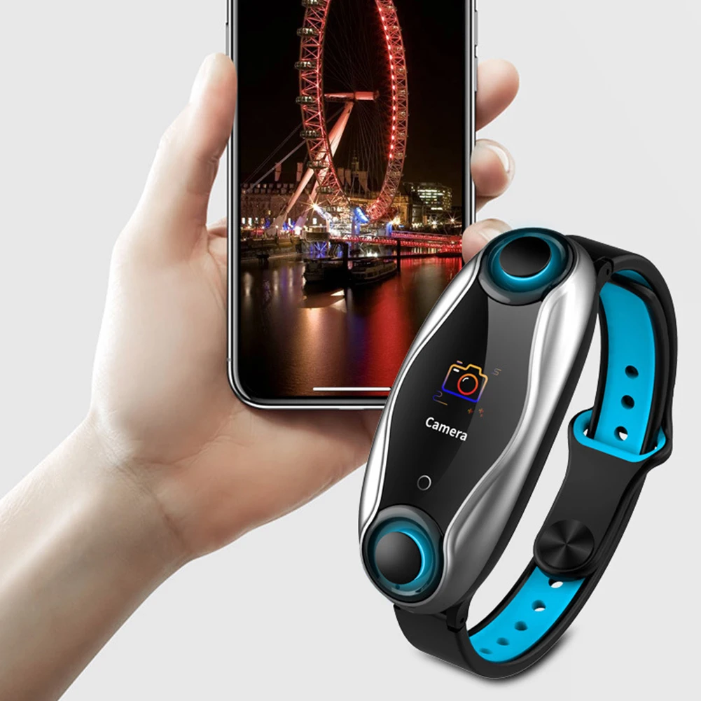 Смарт-часы-браслет TFT цветной экран Smartband фитнес-тренкер Bluetooth Спорт IP67 водонепроницаемый смарт-браслет с BT5.0 наушником