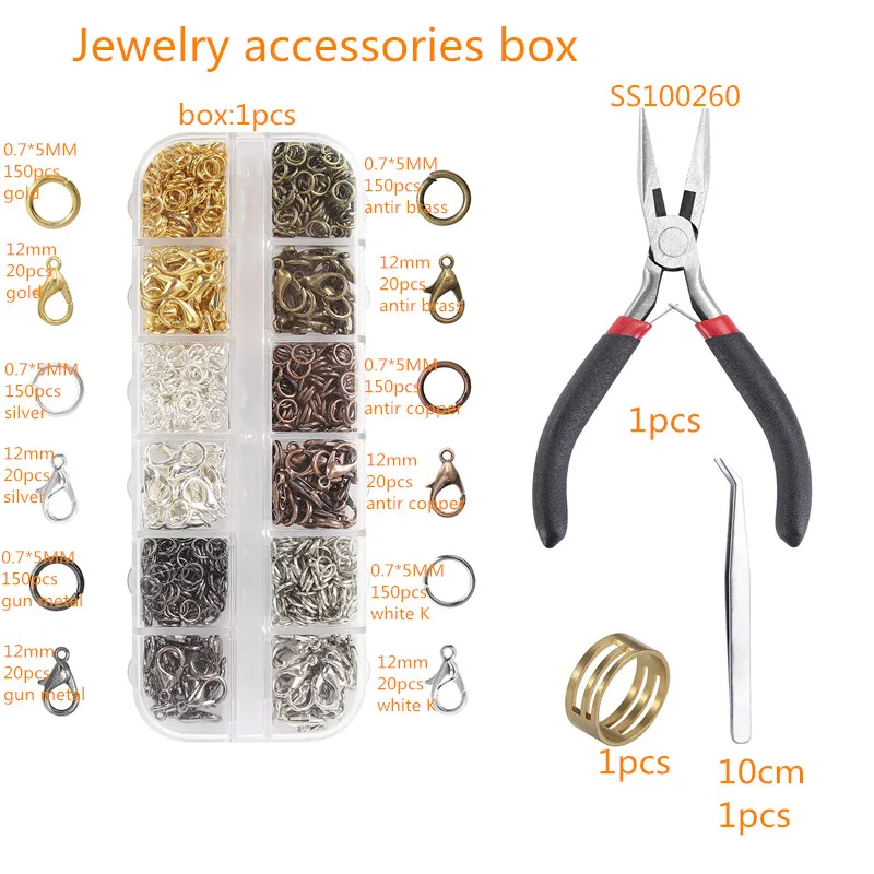 

309/614/1024 шт. застежка-карабин ручной работы комбинированная фурнитура «сделай сам» для модных ювелирных изделий Коробка для изготовления юв...