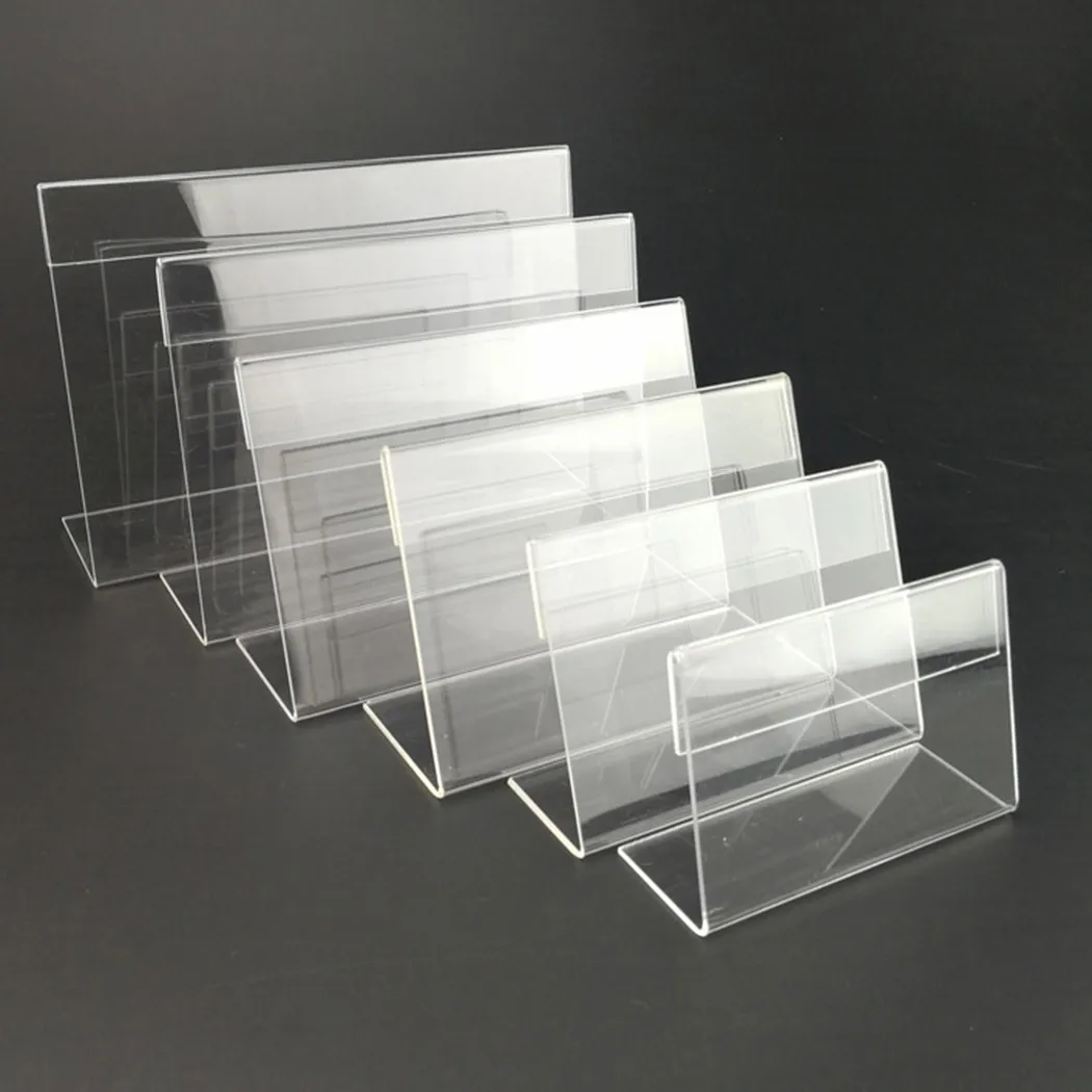 25 шт. 4*7 см Акриловые l образный ценник Дисплей держатель стойки этикетка