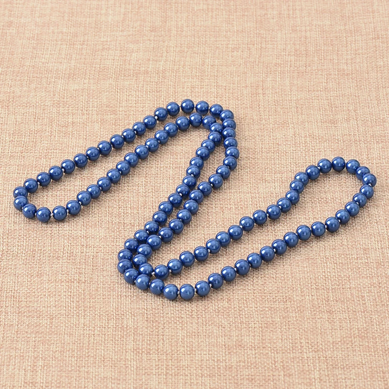 Круглый темно-синий жемчуг длинное ожерелье 36 дюймов делая набор сделай сам для