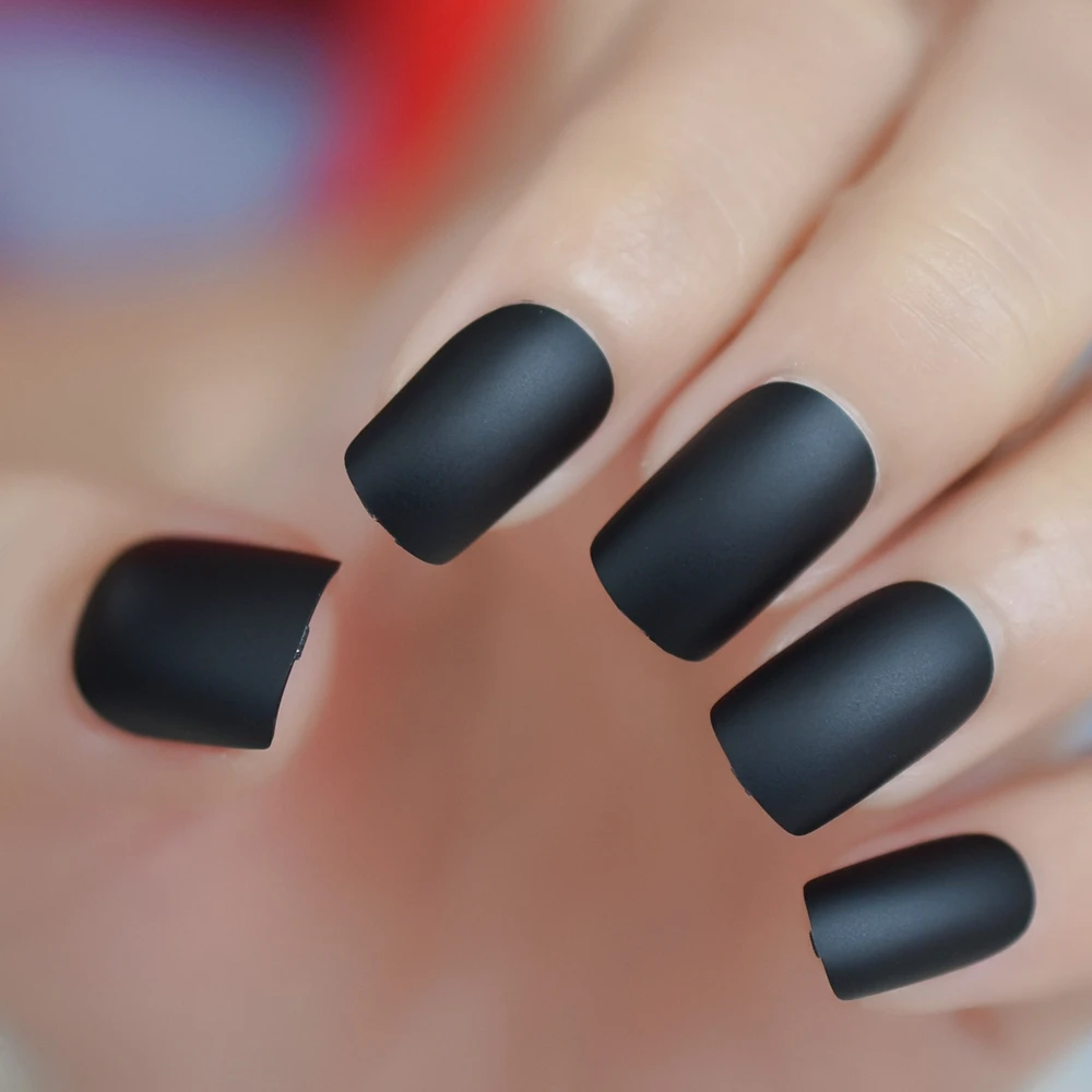 L5151 Матовый отделанный лимонно-желтый пресс на Ложные ногти Матовый акриловый поддельные ногти с клеем, стикер - Цвет: L5151