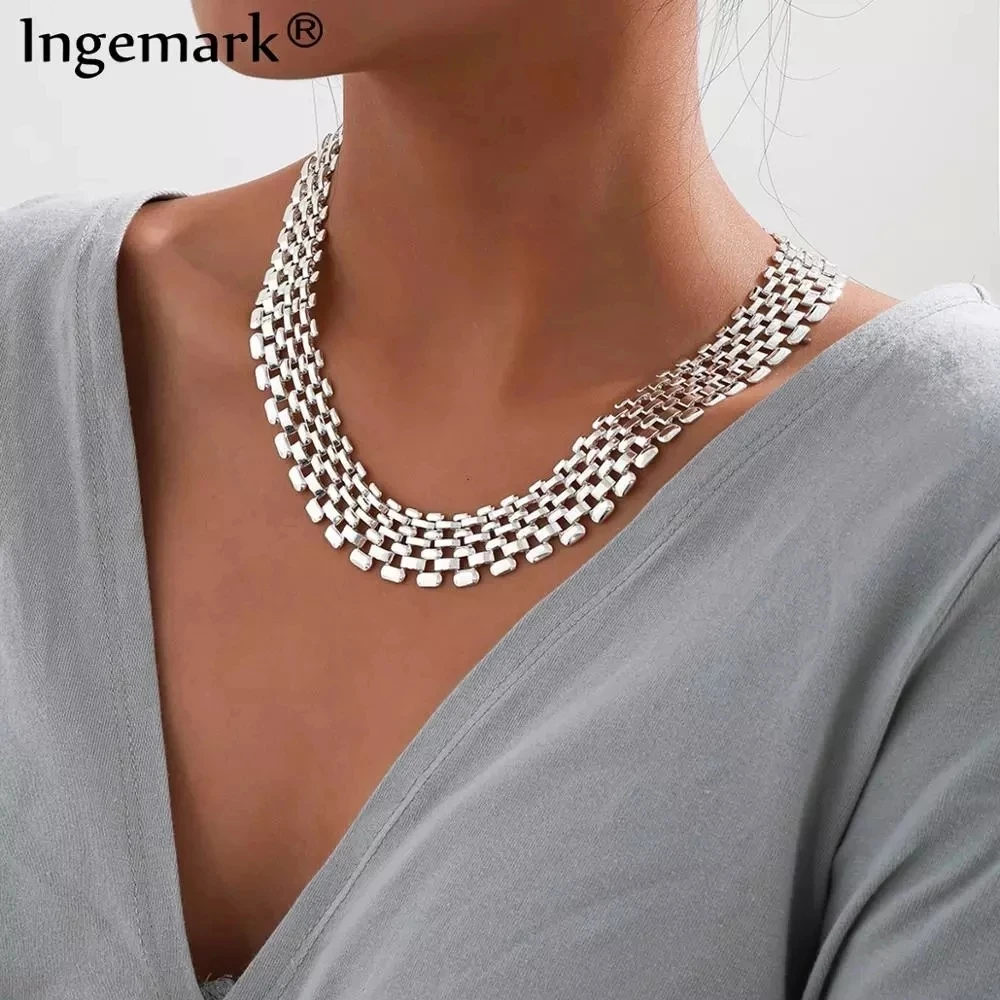 Массивное ожерелье из кубинской цепи для женщин и мужчин массивное