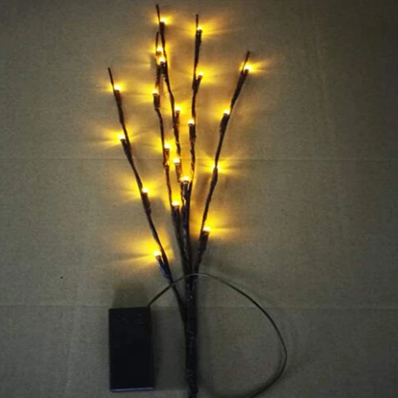 

20LED Branch Lights Led Artificial Branches Battery Powered Lights Willow Twig Lighted Branch for Decoration,Warm White