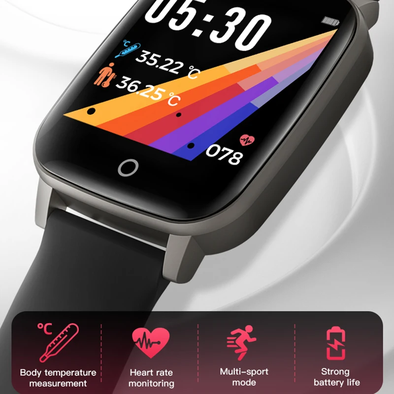 

NORTH EDGE Men's Smart Watch Body Temperature 24H Measurement Health Wristwatch Heart Rate Watch Fitness Tracker For Android IOS
