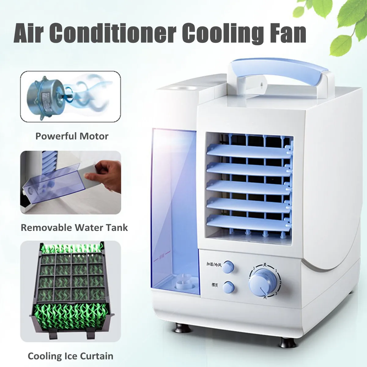 

Air Cooler Mini Portable Air Conditioner Fan Mine Fan Air Personal Space Cooler Air Conditioner Fan Desktop Air Cooling Fan