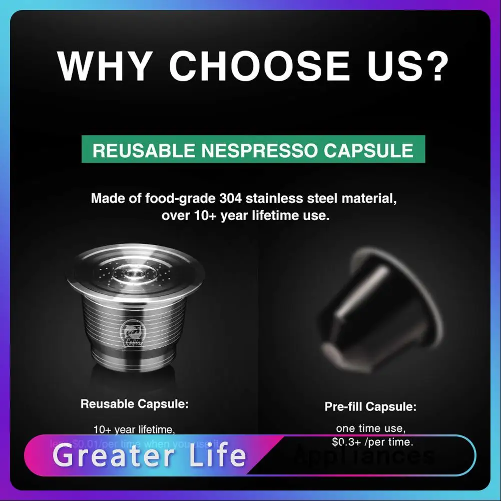 

ICafilas Stainless Steel Refillable Reusable Coffee Capsule Strainer Filter