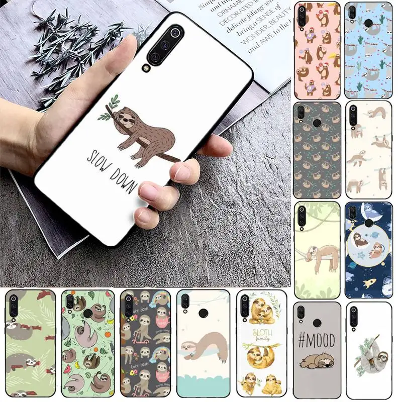 

FHNBLJ Cute Sloth Animals Phone Case Phone Case For Xiaomi mi9 mi8 F1 9SE 10lite note10lite Mi8lite Back Coque xiaomimi5x