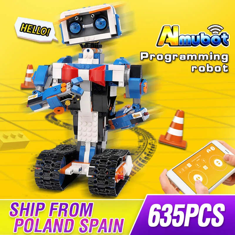 

635Pcs Mould King 13063 Creative Robot Compatible 17101 Boots Creative Toolbox Set Programming Robot Building Blocks Kids Toys