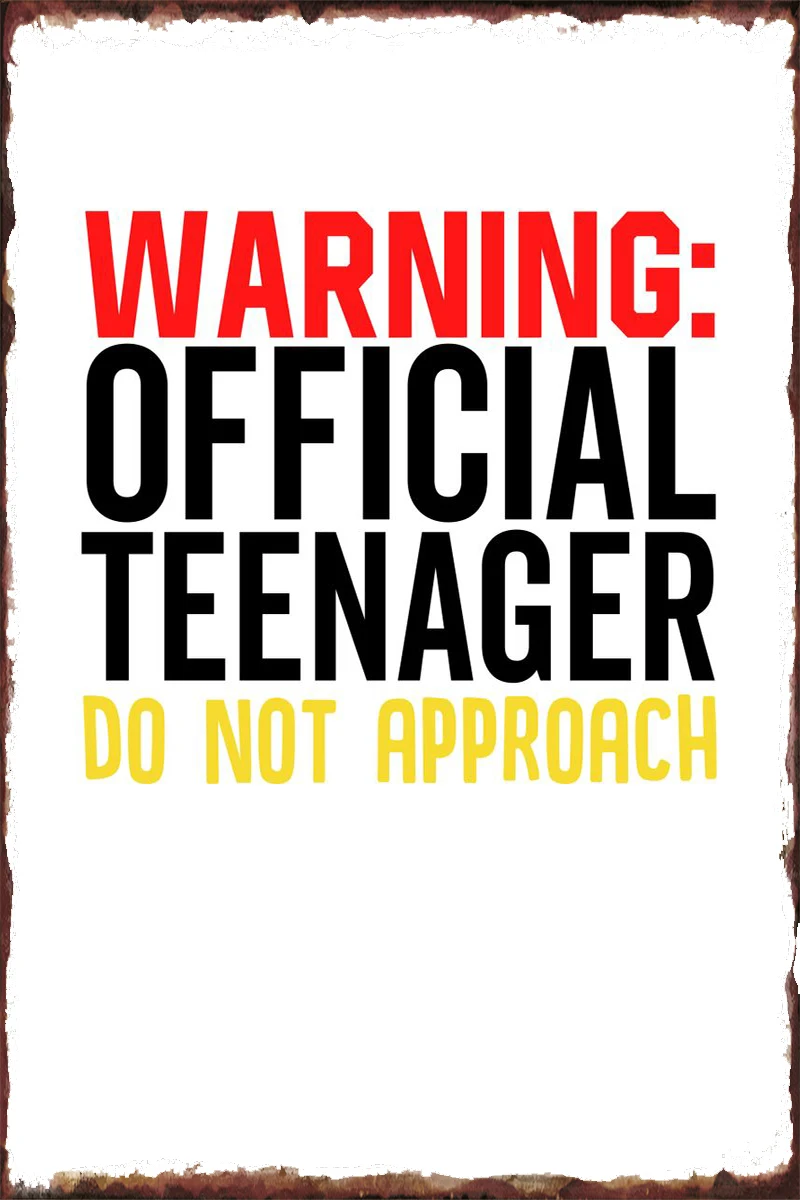 

Warning Official Teenager Tin Plates Wall Decor Room Decoration Retro Vintage Metal Sign Tin Sign For Pub Home Club Man Cave