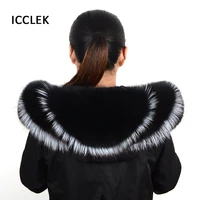 100 natural real fox fur collar detachable real fur collar wrap for women coat female winter warm fur scarf shawls luxury size
