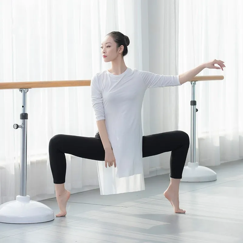 Женская блузка с рукавом 3/4 для современных танцев платье тренировок и йоги