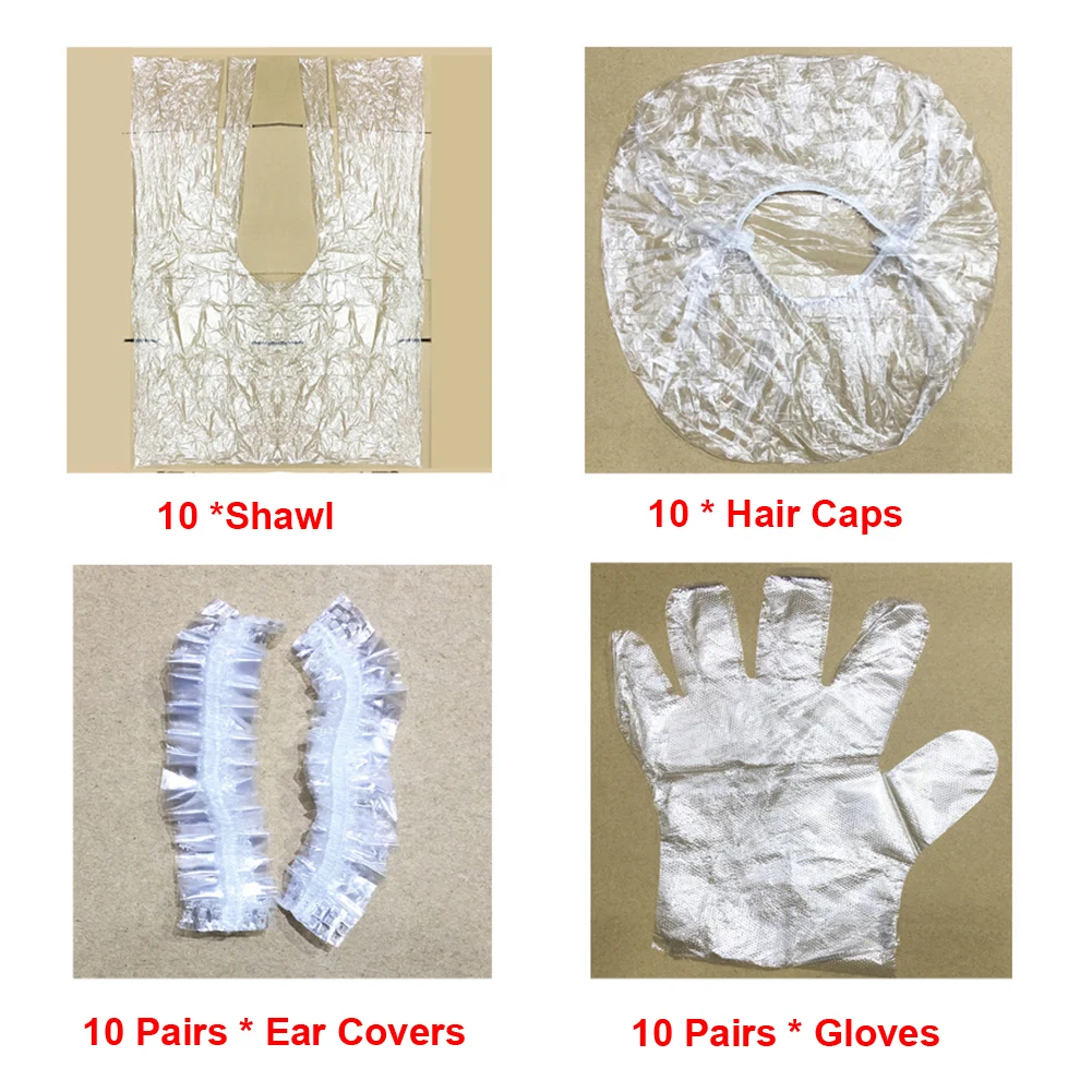 

10pcs Waterproof Hairdressing Disposable Plastic Portable Hair Dyeing Tool Professional Mini Personal Salon Hair Cap/Ear Covers