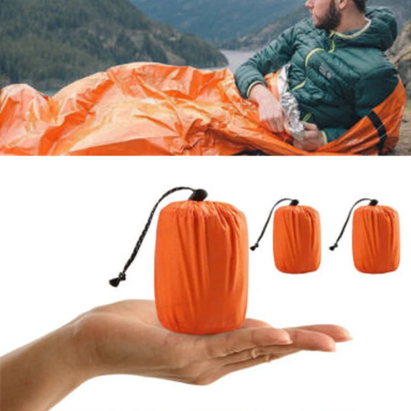 

Reusable Emergency Sleeping Bag Outdoor Thermal Survival Camping Travel Bags Waterproof Winter Autumn Picnic Pad Anti-cold