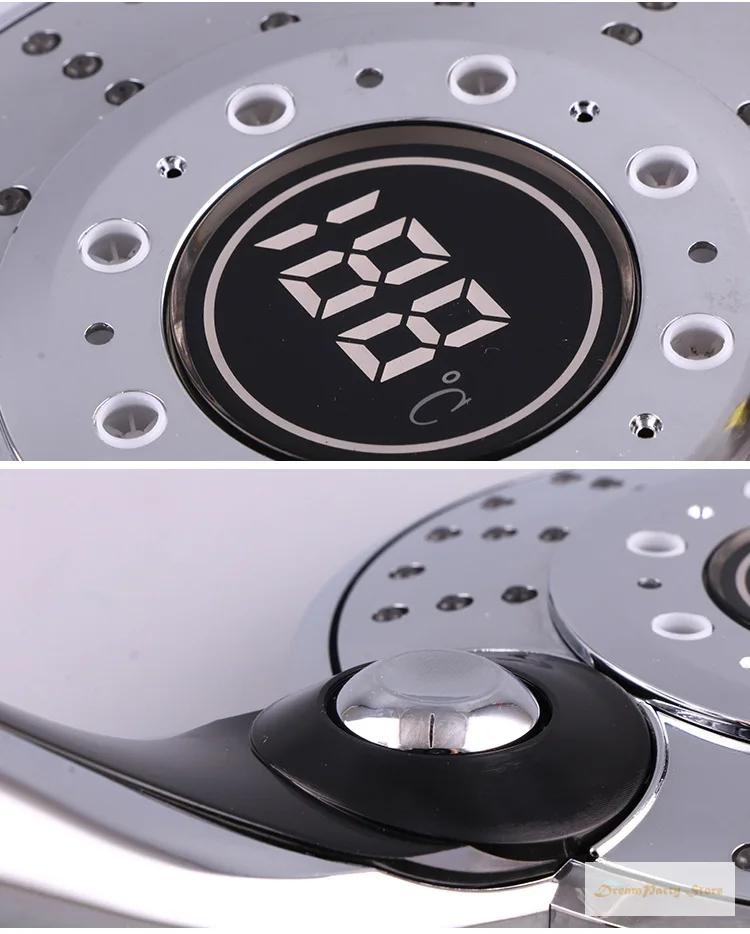 Ручная Лейка для душа цифровой фотораспылитель светодиодный светильник 3 режима