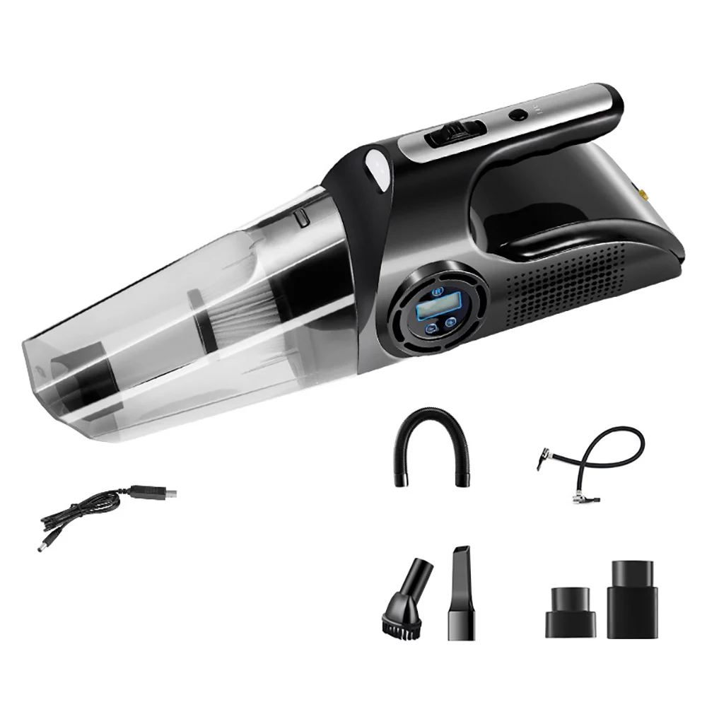 barato 4 Em 1 Compressor De Ar Do Carro Aspirador De Pó Handheld Pneu Inflator Portátil Com Pressão Pneu Digital Display Led