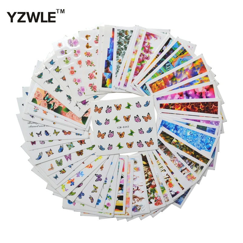 

YZWLE 48 листов смешанные стили DIY наклейки для ногтей переводные наклейки для воды аксессуары для маникюрного салона