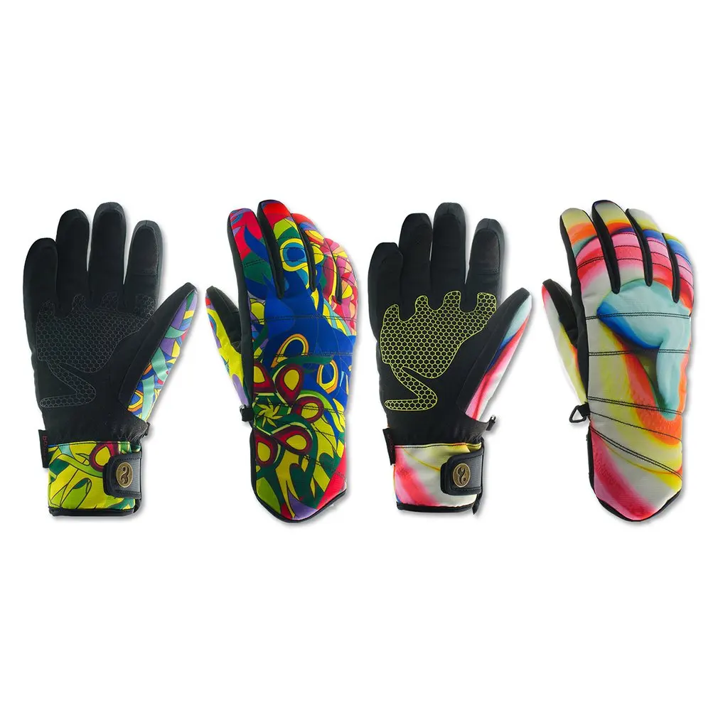 Женские перчатки для катания на лыжах стильные водонепроницаемые ветрозащитные