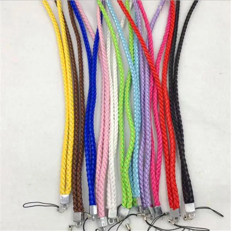 UVR роскошный мобильный телефон Плетеный кожаный шнур Обесцвечивающий кулон