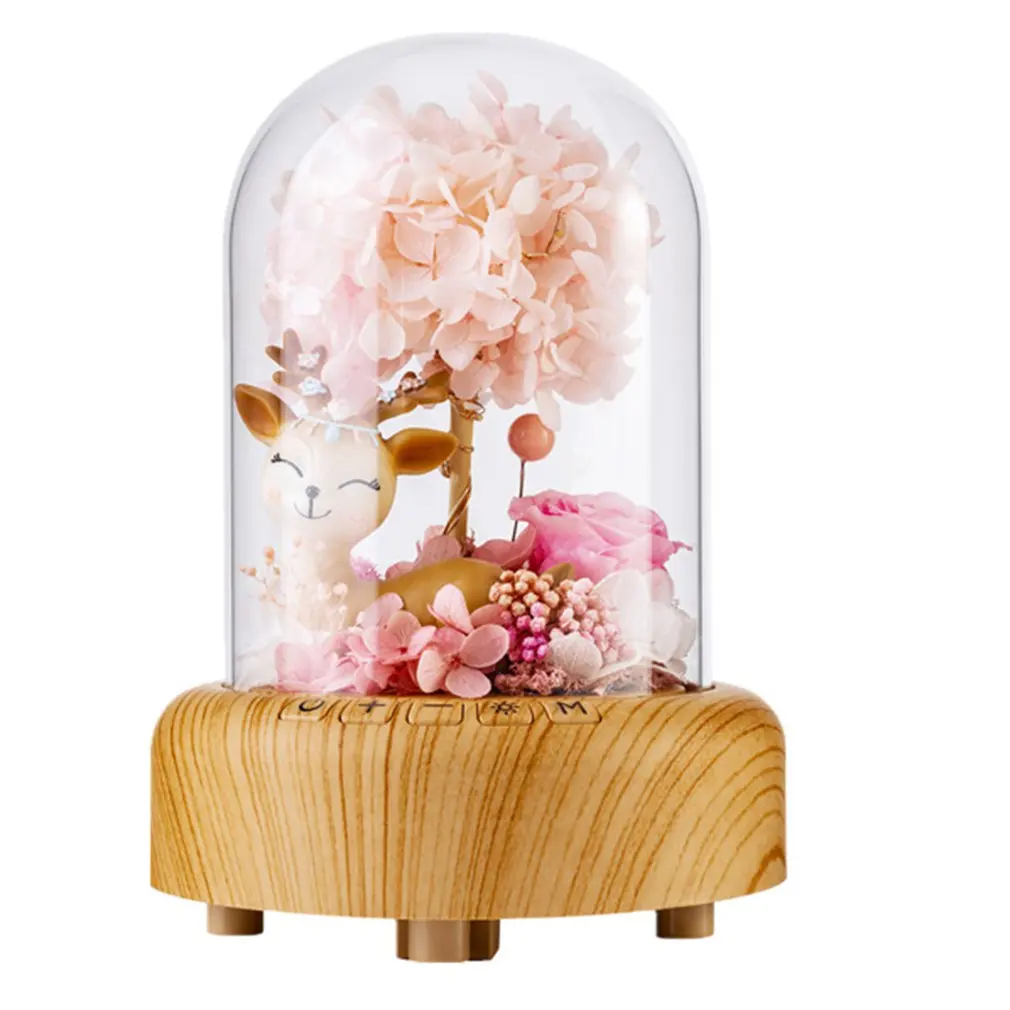 

Night Light Wireless Sound Light With Wish Streamer Bottle Micro-Landscape Immortal Flower Sound Birthday Gift Night Light