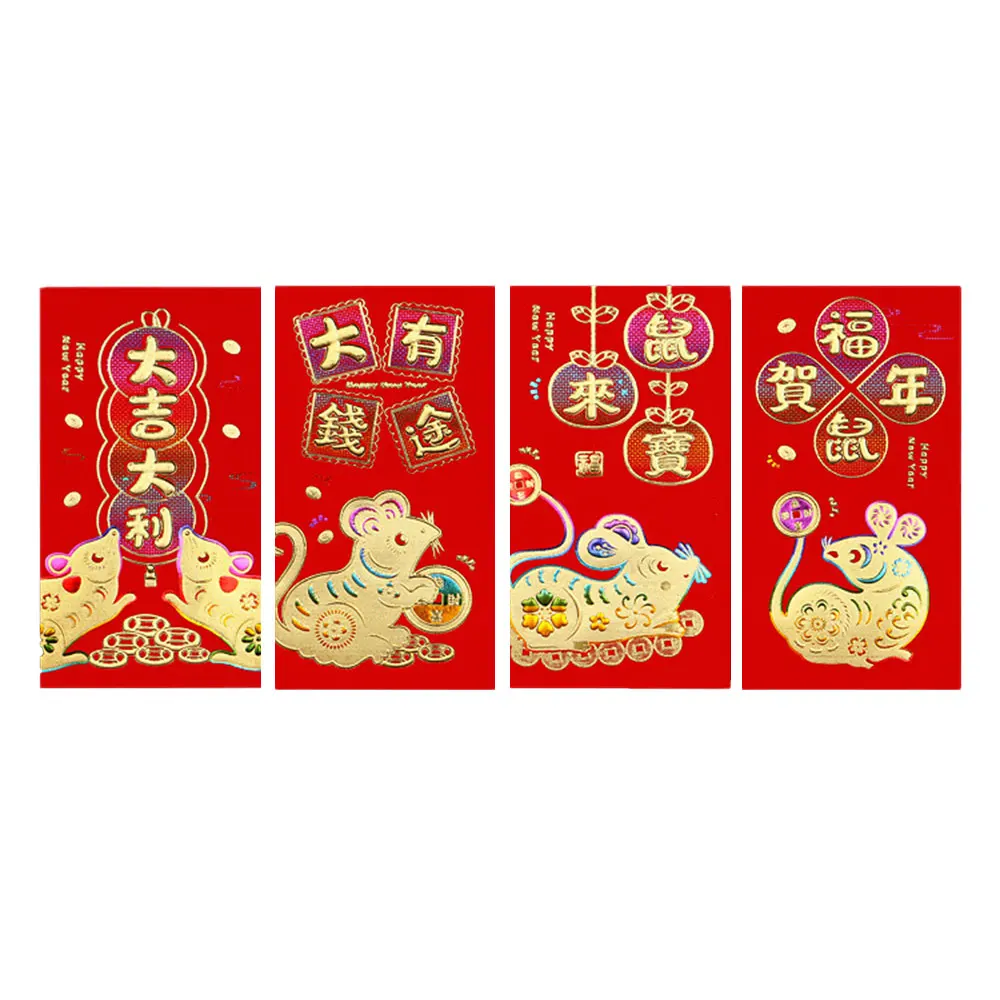 16 шт./компл. китайский новогодний красный конверт деньги на удачу красные карманы