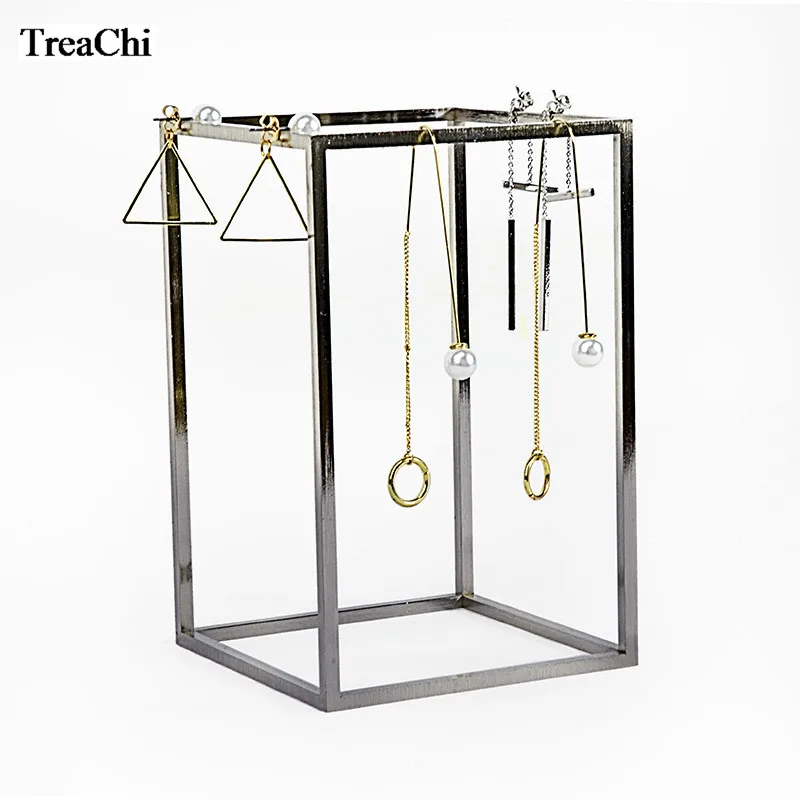 

Stainless Steel Jewelry Display Rack Store Window Domestic Necklace Chain Earring Watch Jewelry Organizer Holder Stand 4Pcs/Lot
