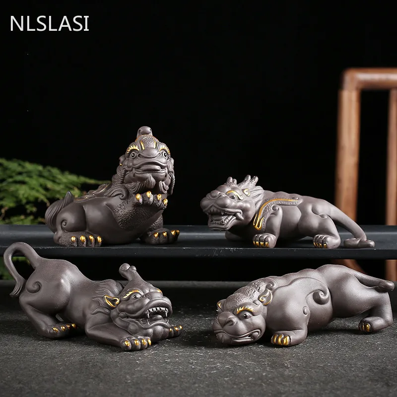 Фигурка отважных солдат из фиолетовой глины 1 шт. счастливое украшение чайные