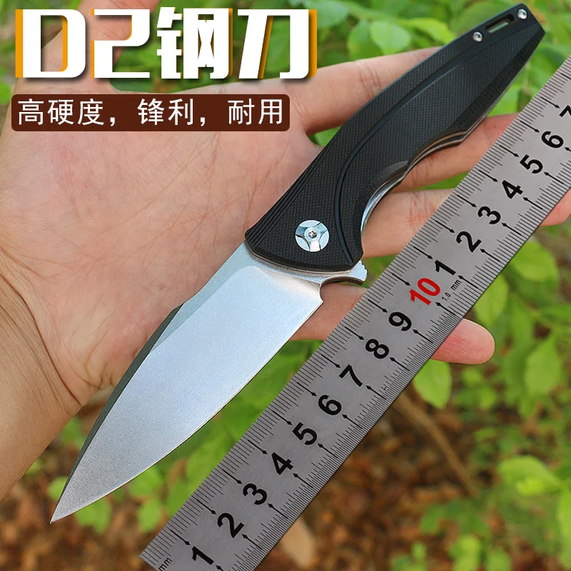 

Camping Survival Folding Knife Outdoor Knife D2 Steel High Hardness G10 Handle Military Knife Tactical Pocket Knife