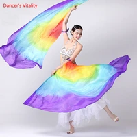 100 silk stage performance props 1 pair half circle silk veil dance rightleft hand gold belly dance veils color isis wings