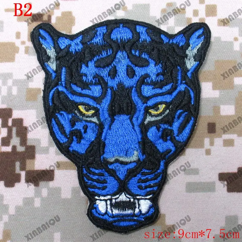 Нашивка с вышивкой животное леопард тигр медведь волк моральный дух военный