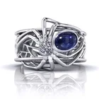 Кольцо с пауком, Кристалл Голубой циркон, для женщин, в стиле панк, ювелирные изделия кольца с животным, размер 6-10