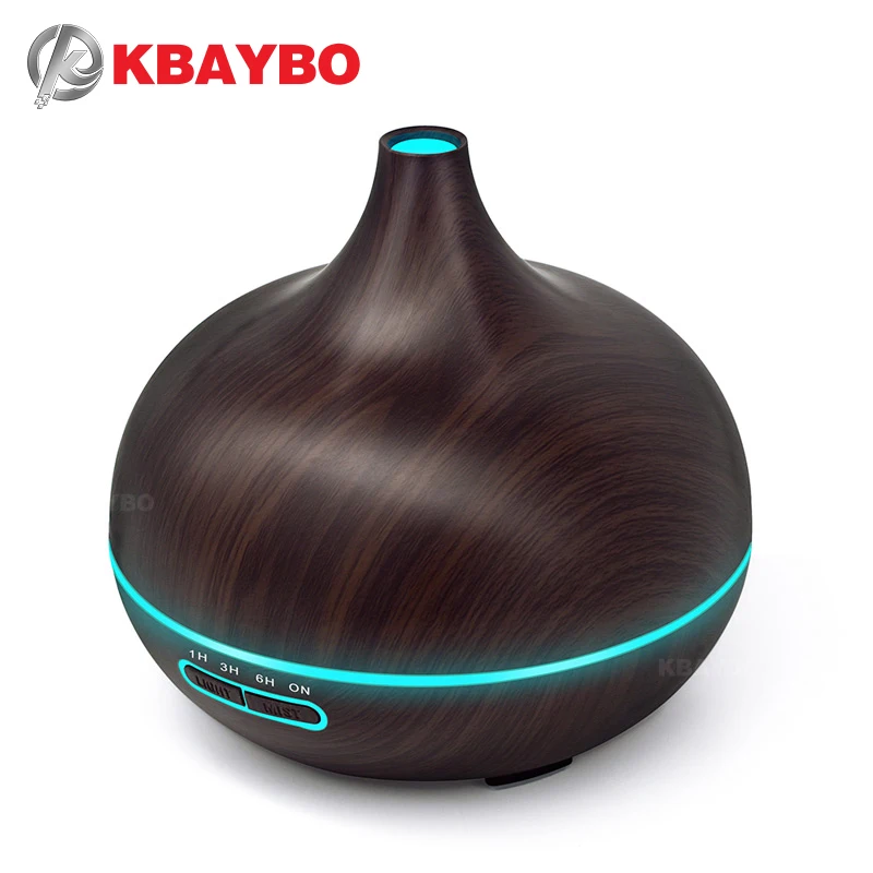 

KBAYBO 300ML LED Lamp Electric Aroma Air Humidifier Essential air diffuser wood Air Purifier cool Mist Maker for home office Spa