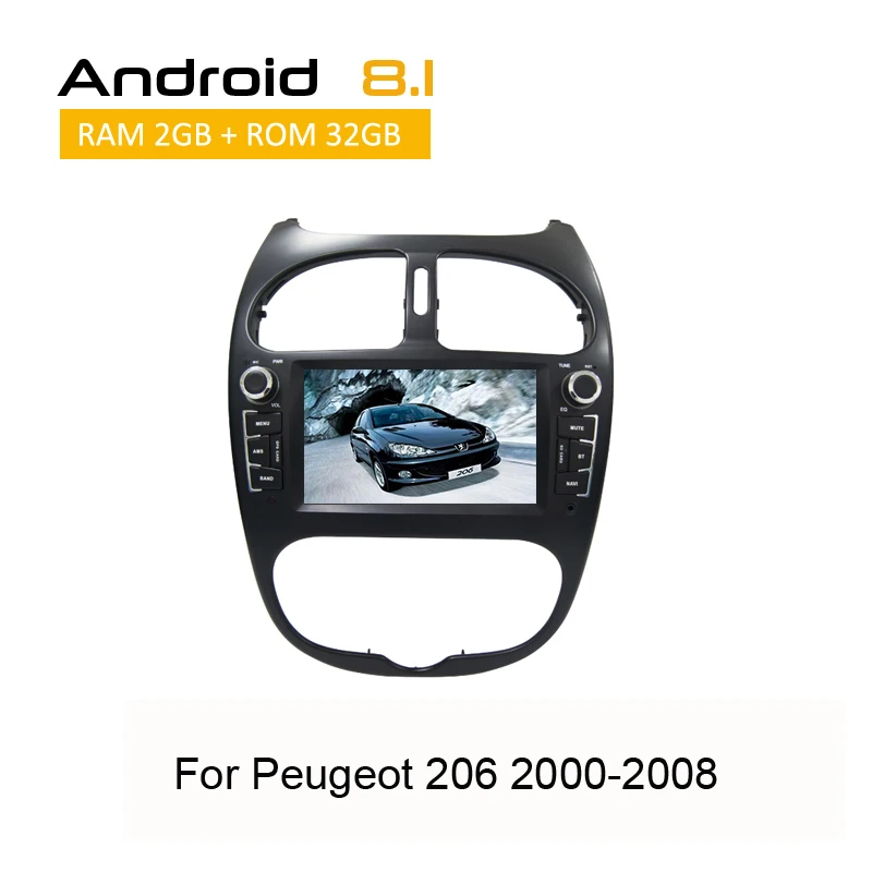 YAZH Android 9,0 Восьмиядерный gps Навигация dvd cd плеер для peugeot 206 FM радио 2002 2003 2004 2005 2006 2007 2008 стерео