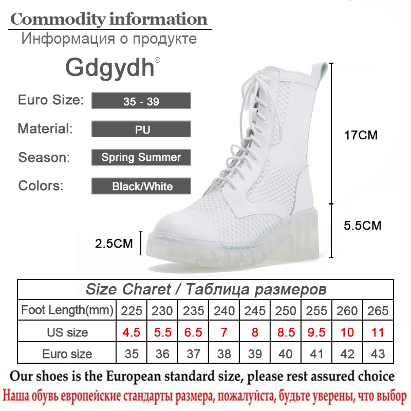 Женские сетчатые ботильоны Gdgydh черные короткие с круглым носком на толстом
