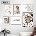 Картина с пионами плакат с леопардом скандинавские плакаты и принты Цветущий цветочный принт пейзаж настенные картины для декора гостиной