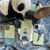 cartoon whale cute phone case candy color for iphone 6 7 8 11 12 s mini pro x xs xr max plus