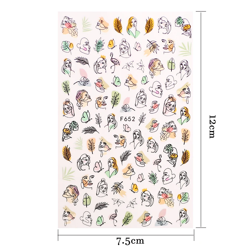 1 шт. женские самоклеящиеся наклейки для лица абстрактные изображения