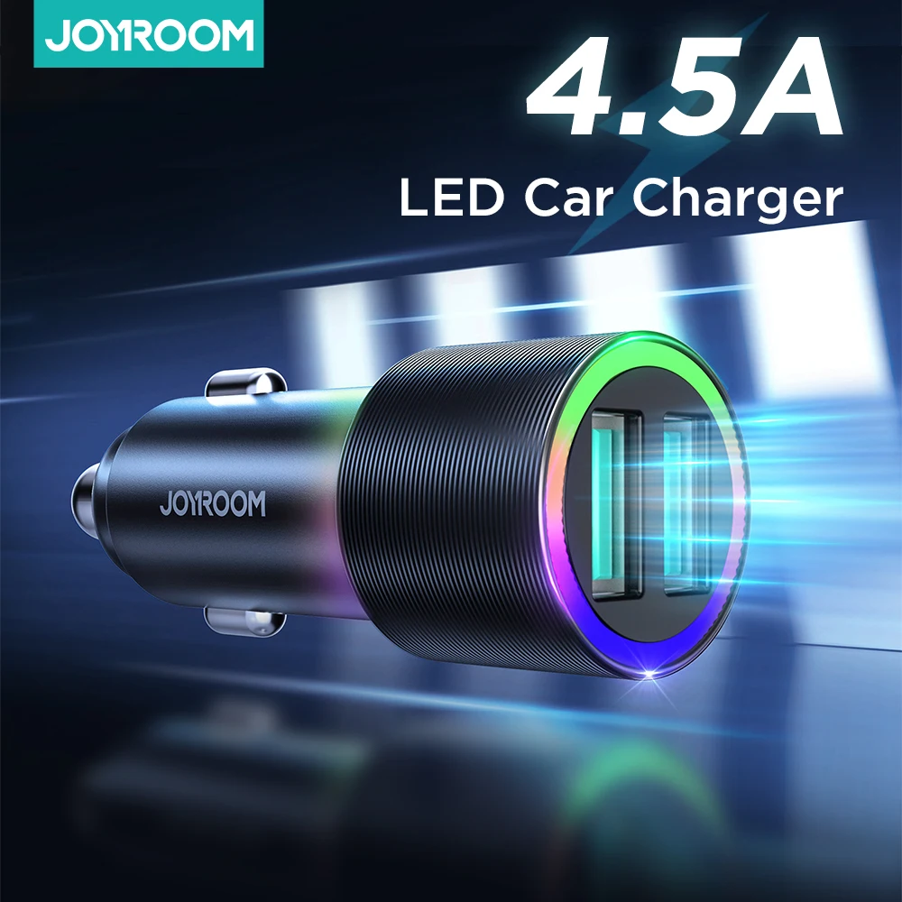 

Joyroom LED 4.8A Car Charger Fast Charging Adapter Dual USB Port Cigarette Lighter Charger For iPhone Xiaomi Huawei Quick Charge