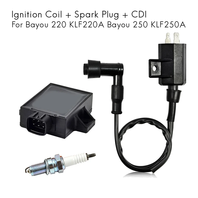 

Motorcycle Ignition Coil Spark Plug CDI Kit for 1996-2011 Kawasaki Bayou 220 KLF220A Bayou 250 KLF250A