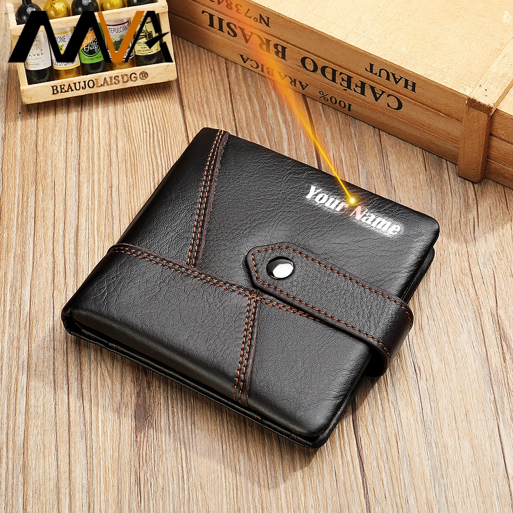 MVA мужской кошелек из натуральной кожи маленький с карманом для монет модные