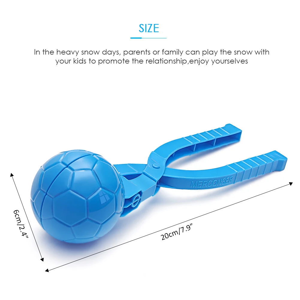 

Soccer Shaped Snowball Maker Clip Winter Kids Outdoor Sports Plastic Sand Snow Ball Mold Toys Random Color