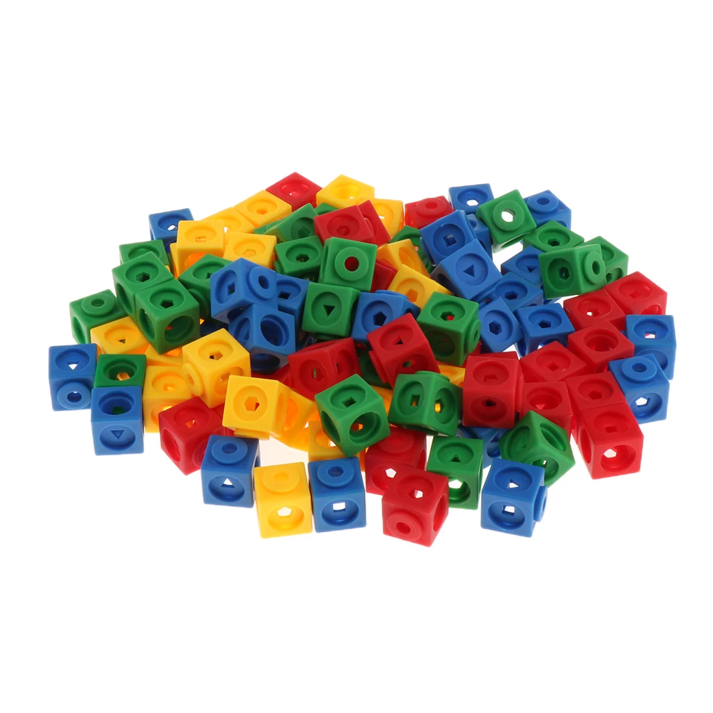 100 шт./партия мультиlink Linking Cubes/Математические манипуляторные/счетные кубики